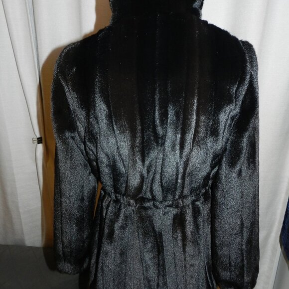 White House Black Market Faux Fur Mink Drawstring Jacket Coat Size XS - Picture 7 of 11